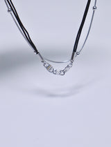 Swirl layered string chain choker necklace