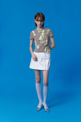 INCISION COVER-UP SKIRT [WHITE]