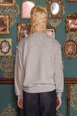 LAYERED V NECK KNIT / GREY