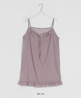 Zelda Dot Frill See-through Sleeveless Layered One Piece