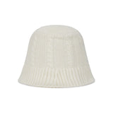 VA Applique Cable Knit Bucket Hat / Ivory