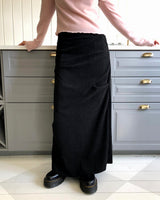 Yurin Shirring Ribbed Long Skirt