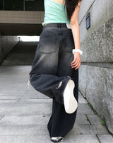 Pave Vintage Damage Balloon Denim Pants
