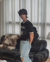 ロクドン スター レタリング リンガー Tシャツ