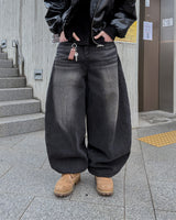 ドットヘビーブラッシュドバルーンデニムパンツ