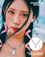 [StrayKids Seungmin , Purplekiss Dissie Pick] Matt Teddy Bear Drop Surgical Necklace