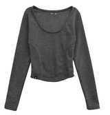 [mnem] sculpted eyelet tee (charcoal)