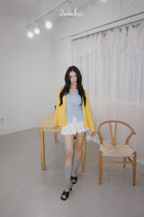 yellow wool lovely long-sleeved cardigan