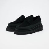 VATIC PENNY LOAFER Velvet penny loafers with 63mm internal and external height increase