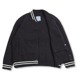 MODAL VARSITY KNIT CARDIGAN CHARCOAL