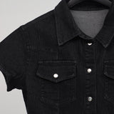 Pias denim cropped shirt