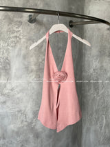 rose cosage halter neck knitwear