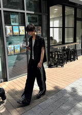 プレイド ロールスリーブ シャツ
