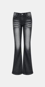 Vintage Washed Bootcut Denim Jeans