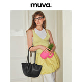 muva. Large‑Capacity Tote Bag for Women, 2024 New School Commuter Travel Genuine‑Leather Niche Textured Handbag, New Arrival May 16