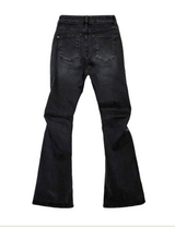 dark black washing pintuck bootcut denim pt