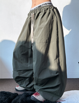 ヒップナイロンパラシュートオーバーロングパンツ 🤎💛💚🩶5カラー