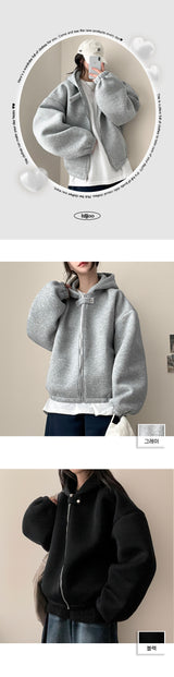 Bado Neoprene Over Snap Hooded Zip-Up Jumper