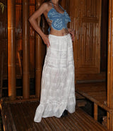 Butterfly Denim Backless Tube Top