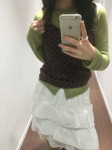 Rosa Asymmetrical Frill Skirt  (3color)