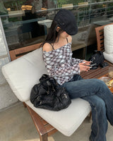 Argyle off shoulder T
