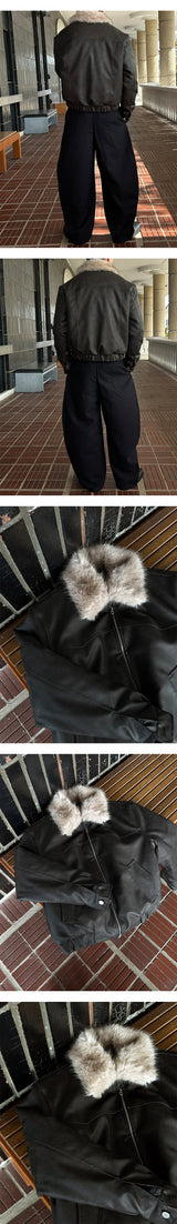 [F/W]リアルラクーンファーレザーブルゾン(3色)