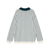 STRIPED POLO SWEATER
