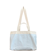 stripe reversible bag - picnic blue