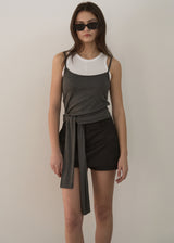 LAYERED SLEEVELESS 2WAY TOP _GREY