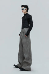 Waxed Biker Relaxed Leather Pants
