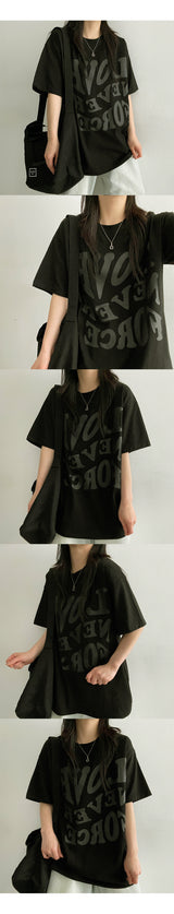 ラブレタリングショートスリーブドtシャツ