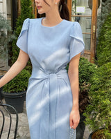 26SS★ Nadine Seersucker Tulip Wrap One Piece