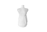 Kwi Shirring Button Flare Sleeveless Crop Cardigan
