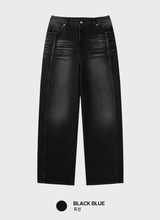 Owen Vintage Back Banding Side Cut Wide Denim Pants
