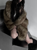 dual shade faux fur jacket (2color)