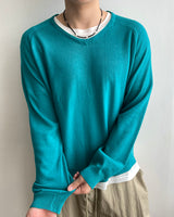 Wale Linen V-neck Knit