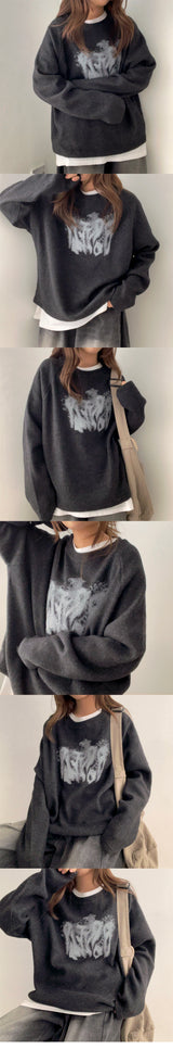 Zabel Brush Raglan Napping Long Sleeve Tee