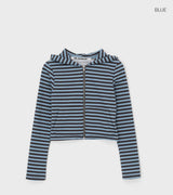 [MADE] Cohel Stripe Hooded Zip-Up