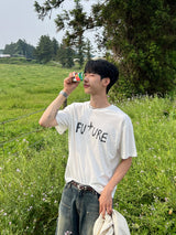フューチャーセミクロップ半袖Tシャツ (4 Colors)