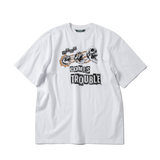 TROUBLE SKULL T-SHIRT - WHITE