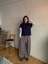 [unisex] Dalkas Pintuck Cotton Banding Wide Pants