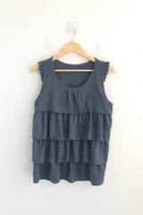 Tear Shirring Sleeveless Top
