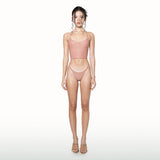 Adore halter top bikini set [peach]