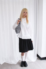 check ribbon shoulder bag