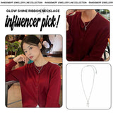 [Celeb pick] Glow shine ribbon Necklace