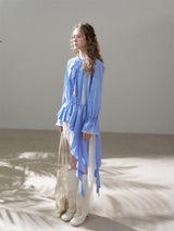 Cotton Embroidered Lace Flower Beads Romantic Dress
