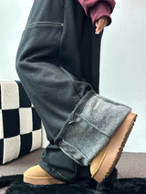 MINK🐻🧸RIVET STRING LONG WIDE PANTS 💙🖤2COLOR
