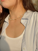 Summer Orange Beads Initials Necklace