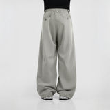 HIERARCHY STUDIOS Unruled - Ash Grey Tuck Slacks Trousers