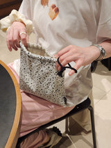 terazzo flat string pouch bag - white L